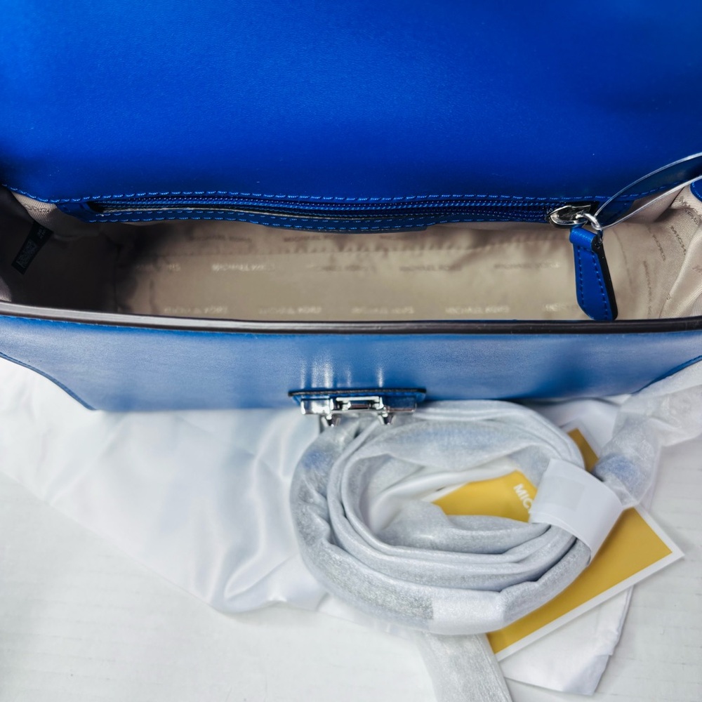 New MICHAEL KORS Sloan Medium Leather Satchel in Electric Blue - Picture 2 of 6